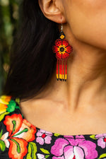 Handmade Dahlia Dangle Earrings