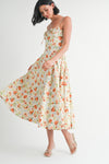 Melody Midi Dress - Cream Multi