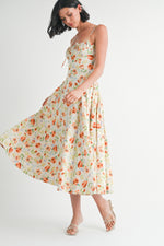 Melody Midi Dress - Cream Multi