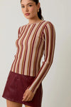 Vicki Vertical Striped Knit Top - Multi Stripe
