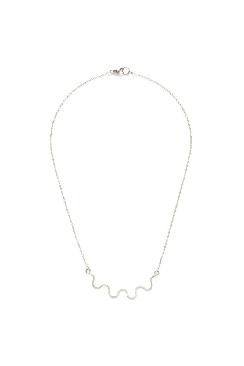 Mind's Eye Design Squiggle Necklace - Silver