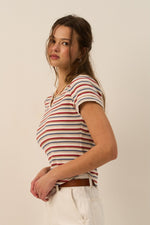 Lily Striped Knit Top - Red/Blue Combo