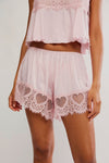 Free People Sweet Love Boxer Pink Ribbons