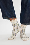 Free People Rosebud Waffle Knit Ankle Sock - Ivory
