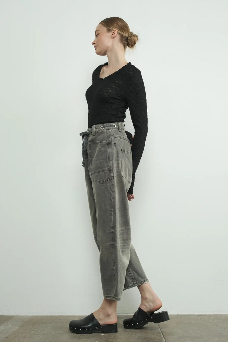 Maddie Top w/ Lace Detail - Black