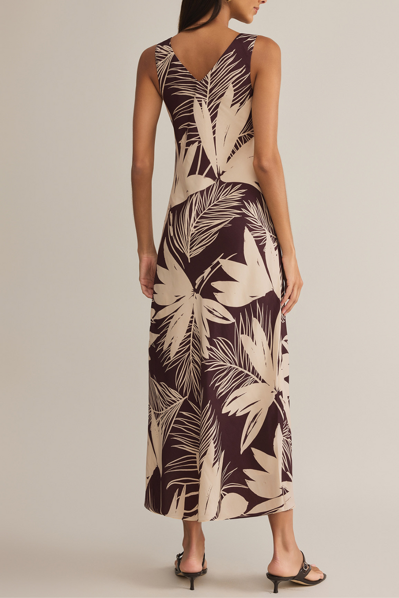 Hana Palmera Maxi Dress Lava Rock