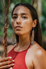 Burnt Sienna Beaded Earrings