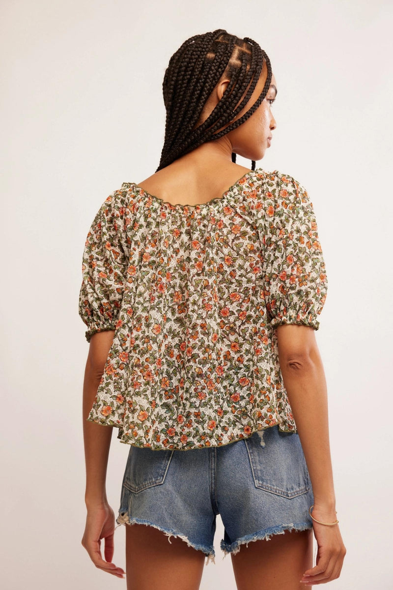 Free People Astra Peasant Top - Daisy Combo