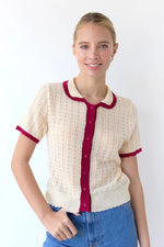 Phoebe Pointelle Cardigan - Natural