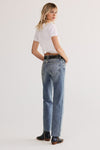 Free People Risk Taker Mid-Rise Straight Denim - Mantra