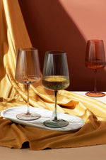Ribbed Colored Wine Glass
