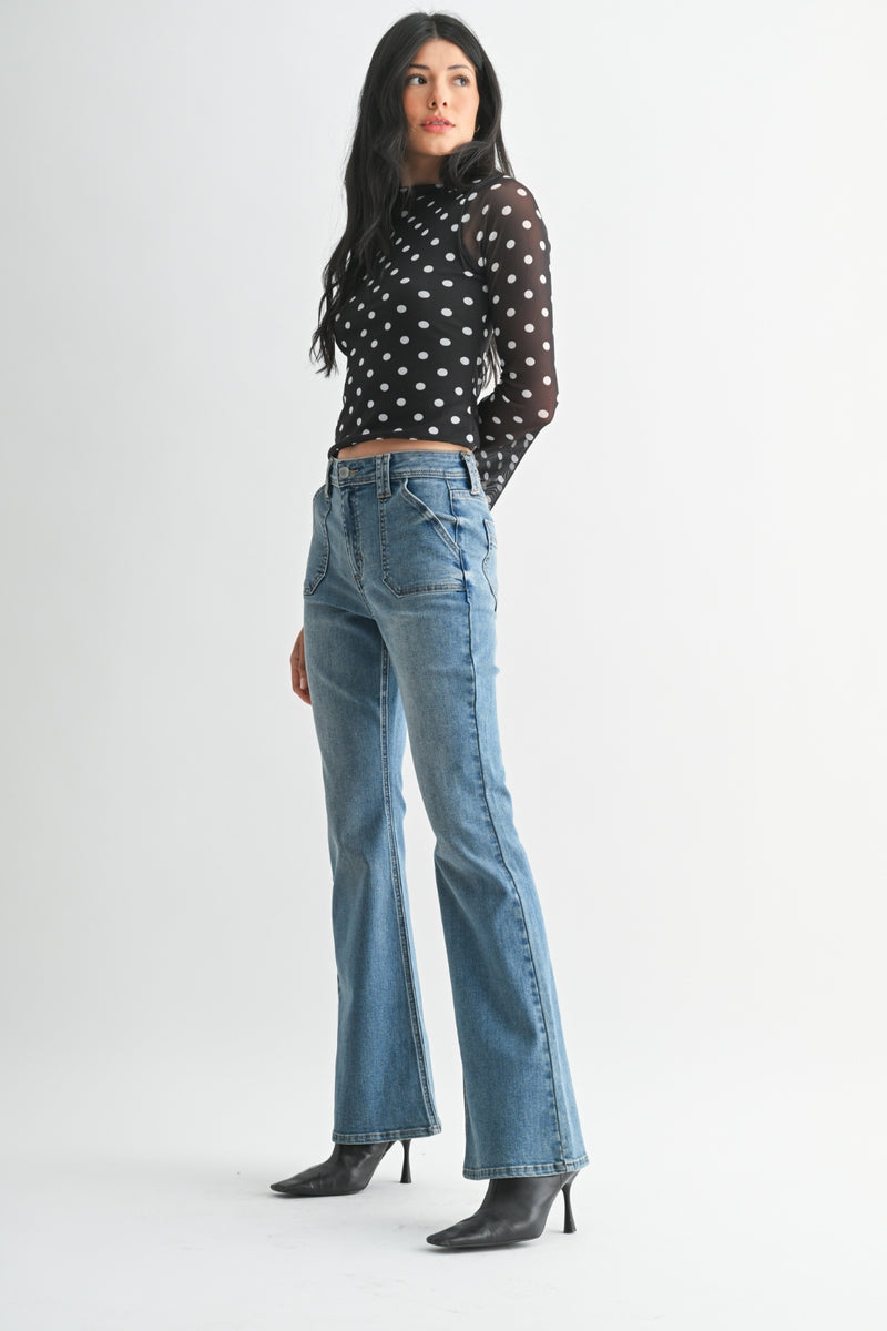 Just Black Denim Utility Slim Bootcut - Medium Denim
