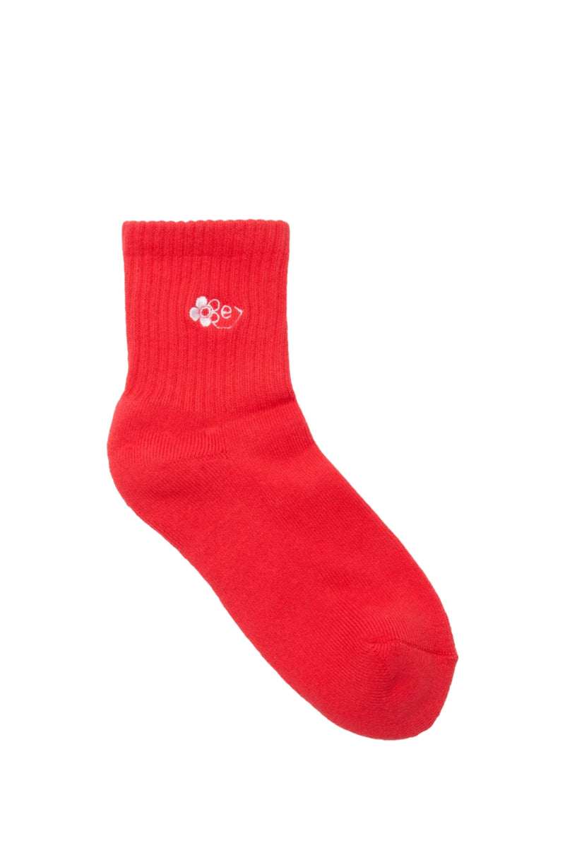 Obey Flower Socks - Red