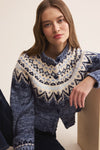 Z Supply North Sea Fairisle Cardigan - Blue Velvet Heather