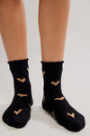 Free People Cupids Bow Socks - Black