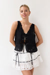 Flynn Embroidered Vest - Black