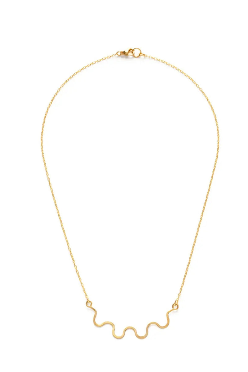 Mind's Eye Design Squiggle Necklace - Gold
