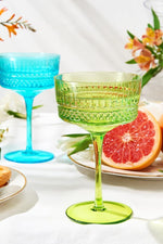 Art Deco Colored Crystal Coupe Glass