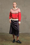 Aurora Fair Isle Sweater - Red + Brown
