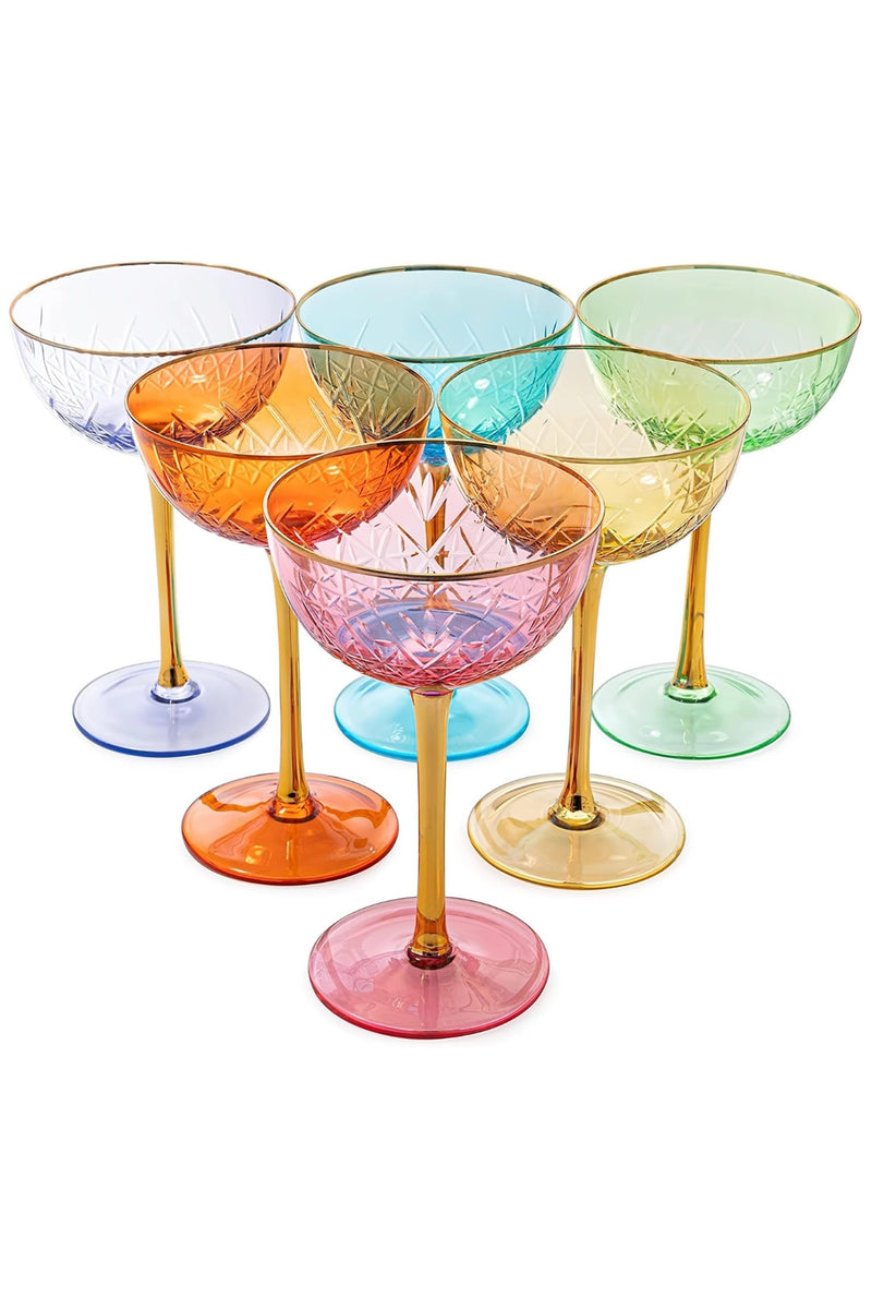 Colored Coupe Art Deco Glass