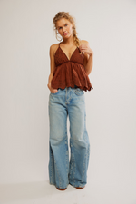 Free people Sunny Daze Cami Chocolate