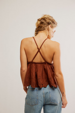 Free people Sunny Daze Cami Chocolate