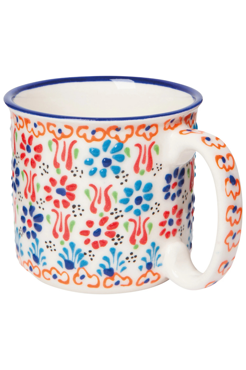 Hand-Painted Turkish Mug Evani White