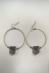 Odyssey & Oddities Dark Amethyst Hoop + Dagger Earrings