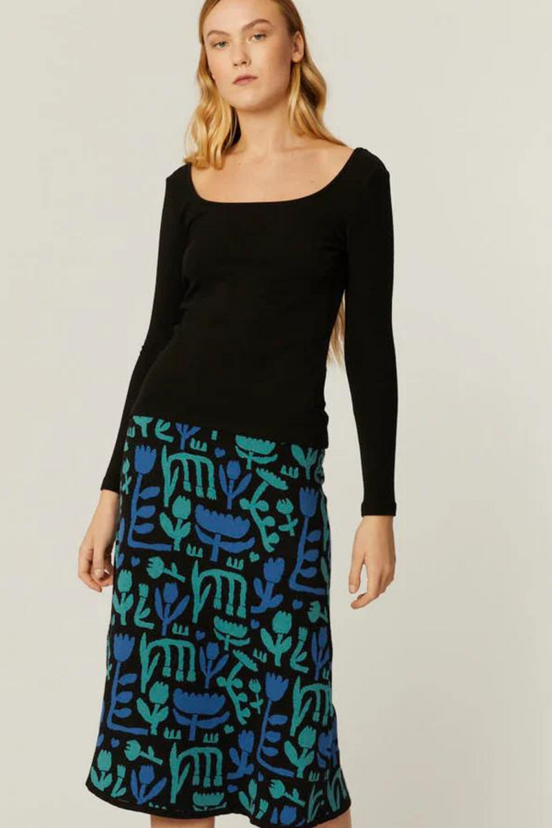 Pepaloves Falda Punto Midi Skirt