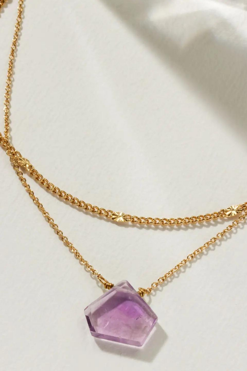 Aura Slice Gemstone Necklace