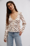 Field of Roses Top Ivory Combo