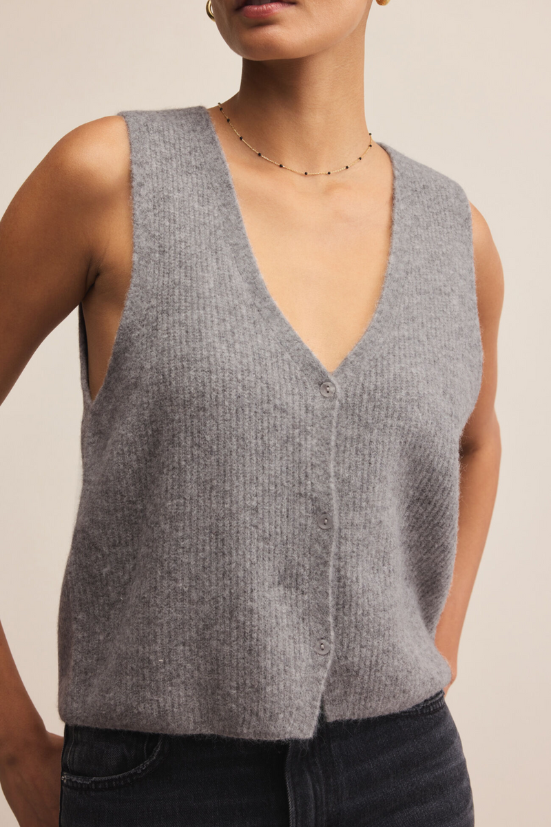 Z Supply Bryce Sweater Vest - Heather Grey