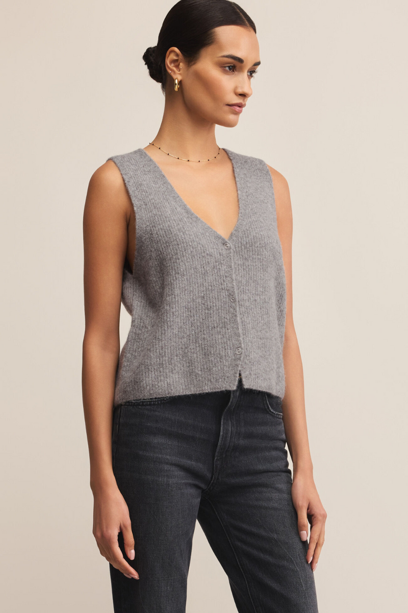 Z Supply Bryce Sweater Vest - Heather Grey