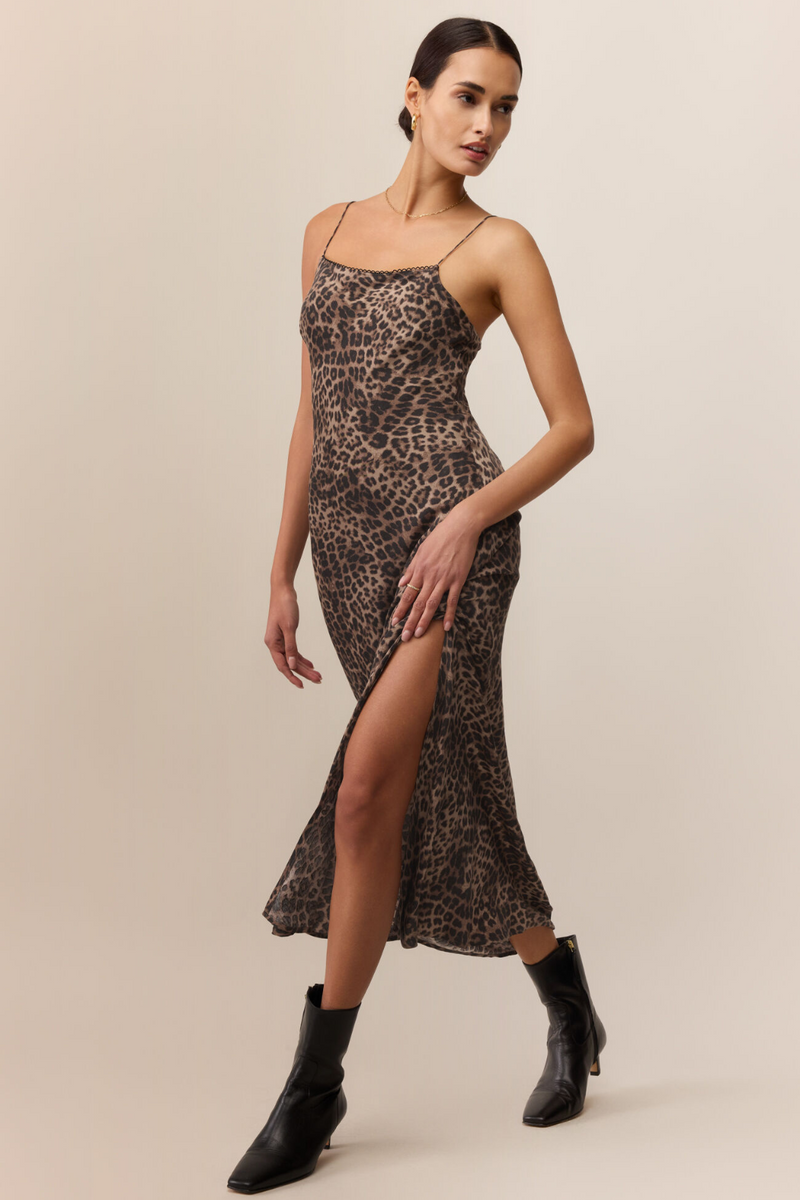 Z Supply Cielo Leopard Midi Dress - Desert Tan