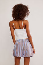 Free People Day to Day Flannel Boxer - Blue Combo