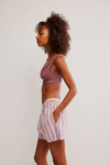 Free People Day to Day Flannel Boxer - Burgundy Combo