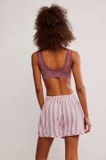 Free People Day to Day Flannel Boxer - Burgundy Combo