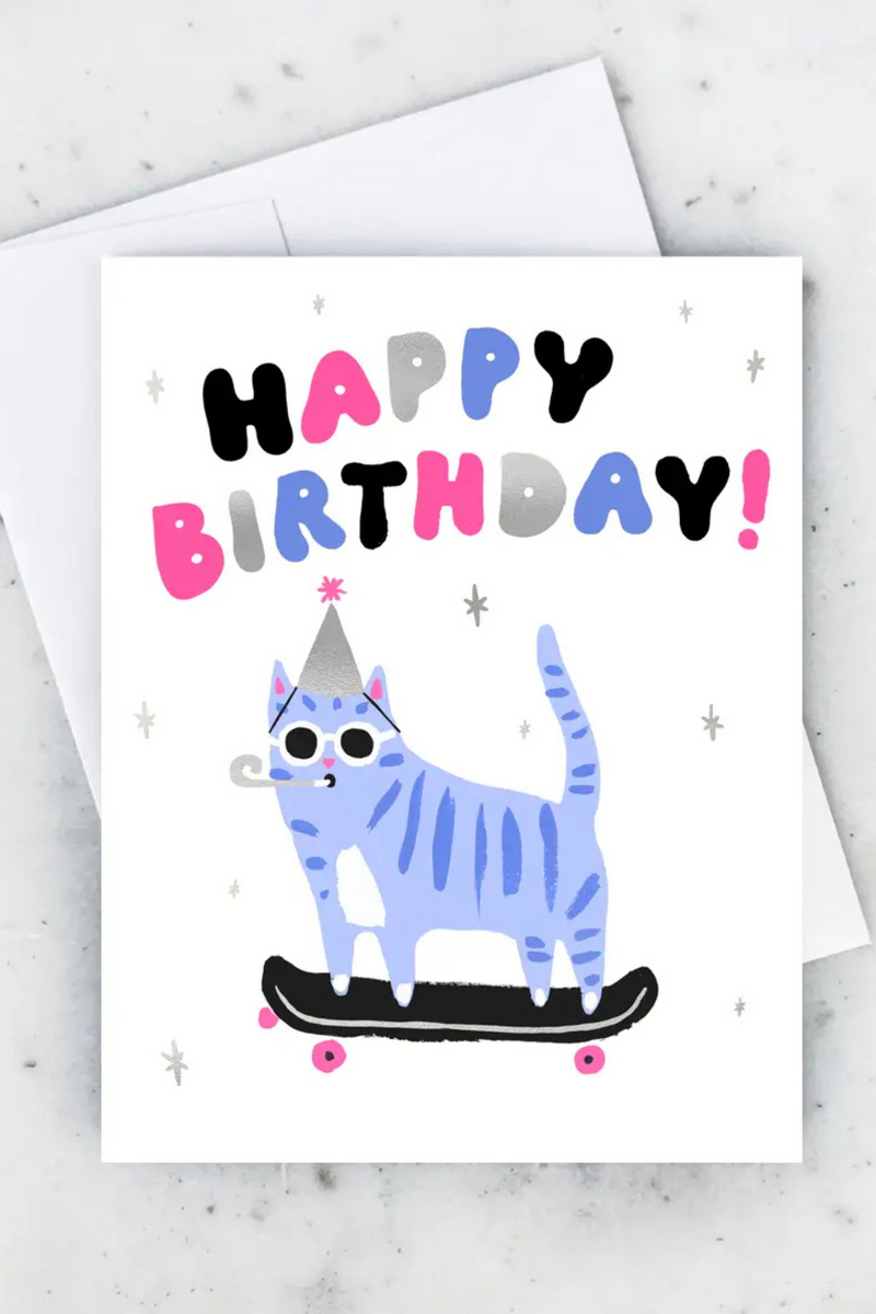 Skater Cat Card