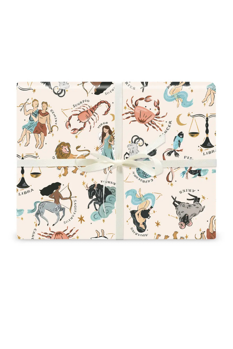 Zodiac Constellations Gift Wrap - Roll of 3