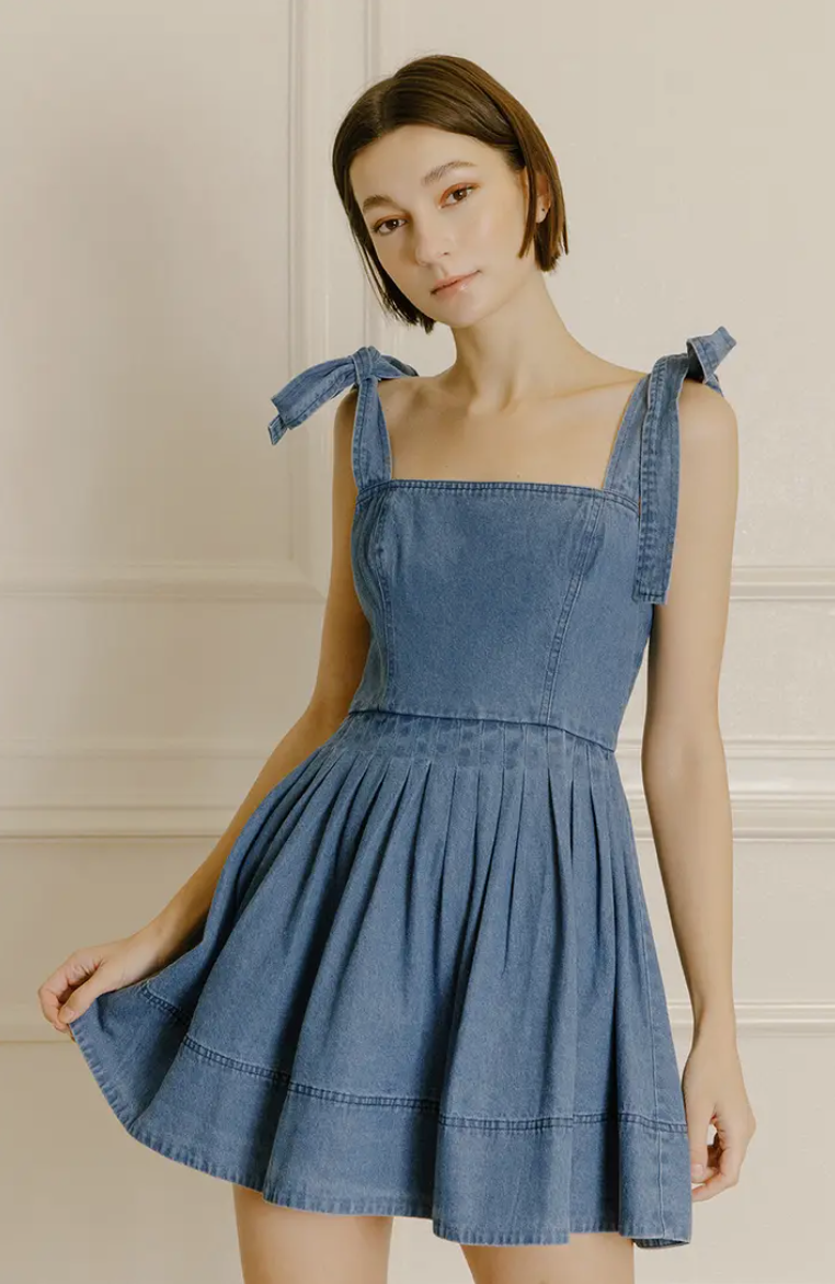 Bobbie Denim A-Line Dress - Blue