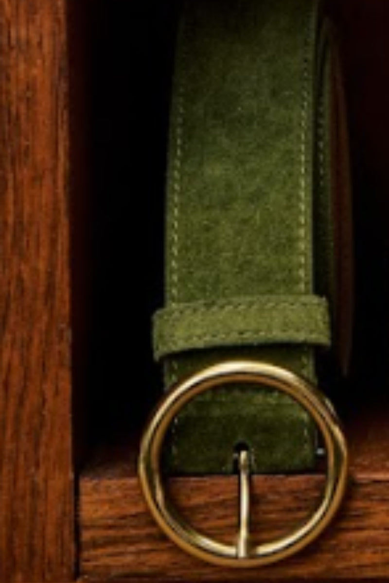 FRNCH Camilo Leather Belt - Kaki