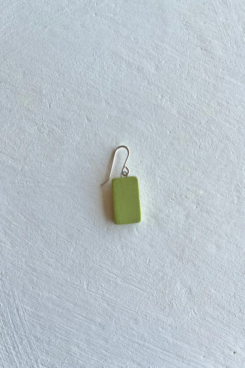 Clay by Shay x | Rectangle (single earring) - 14k Gold - Green