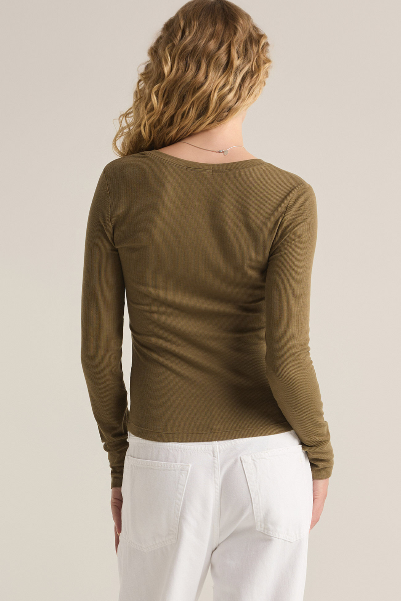 Scarlett Rib Henley Martini