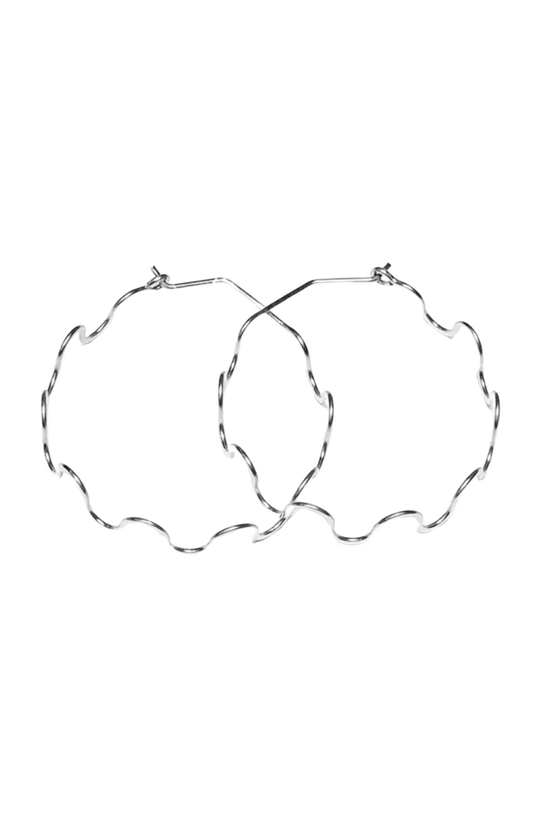 Mind's Eye Design Squiggle Hoops - Sterling Silver
