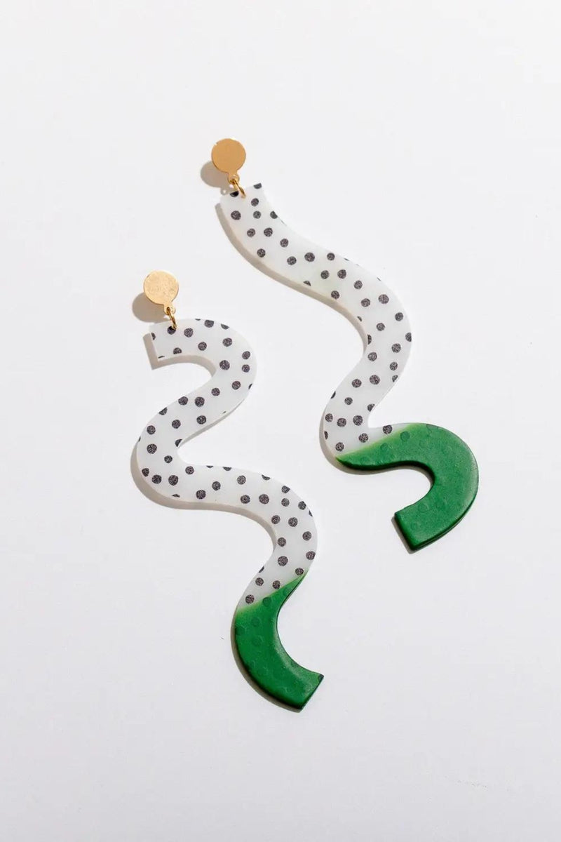 Larissa Loden Dipped Squiggle Earrings - Green