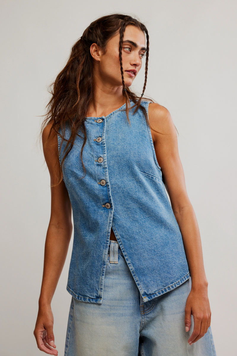 Free People Aimee Vest - Indigo