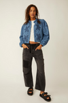 Free People Quinn Quilted Jacket Indigo Combo