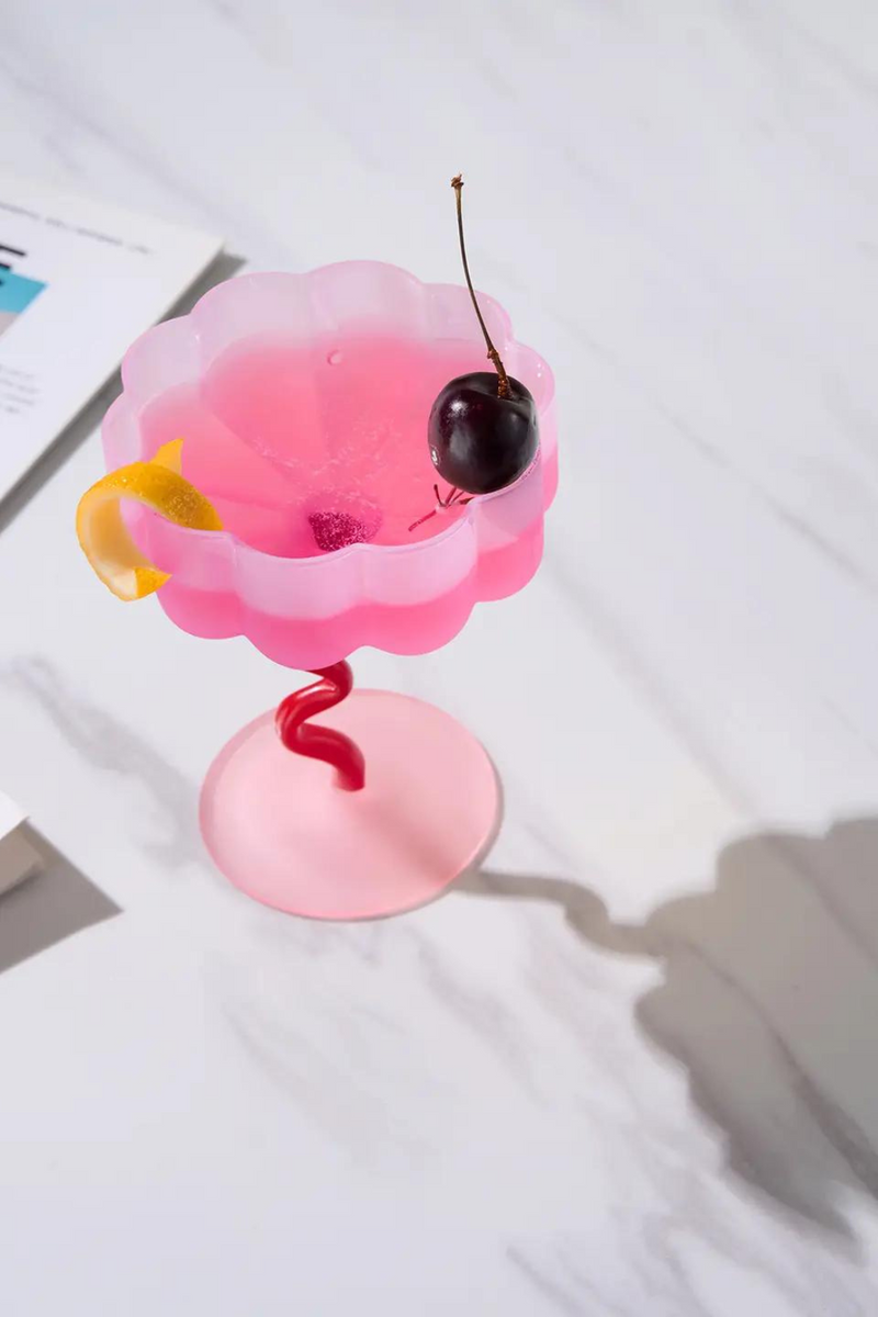 Frosted Flower Wave Champagne Coupe