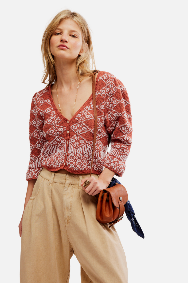 Free people Geo Floral Cardi