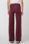 Just Black Corduroy Mini Patch Pocket Wide Leg Dark Burgundy